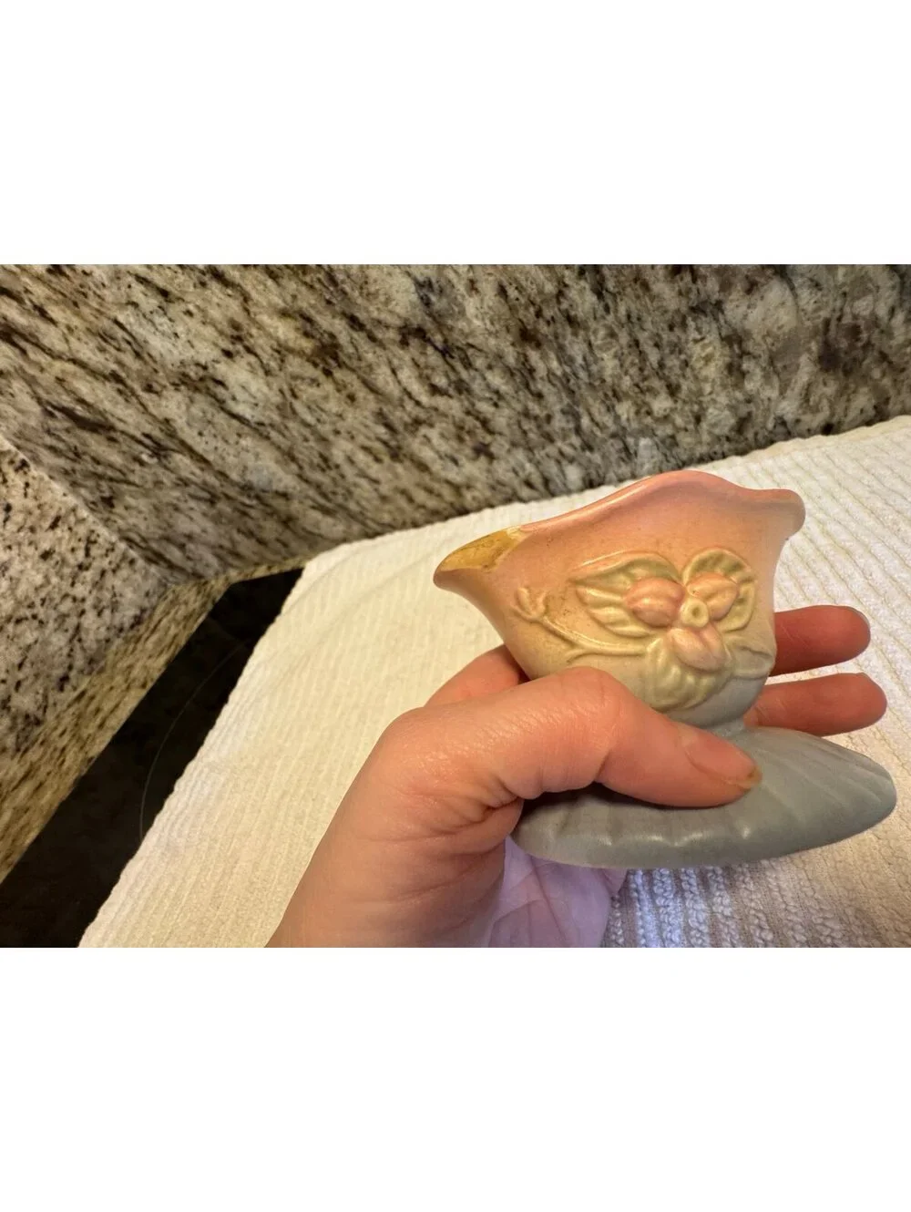 vintage Hull Art Pottery Wildflower pattern candlestick holder